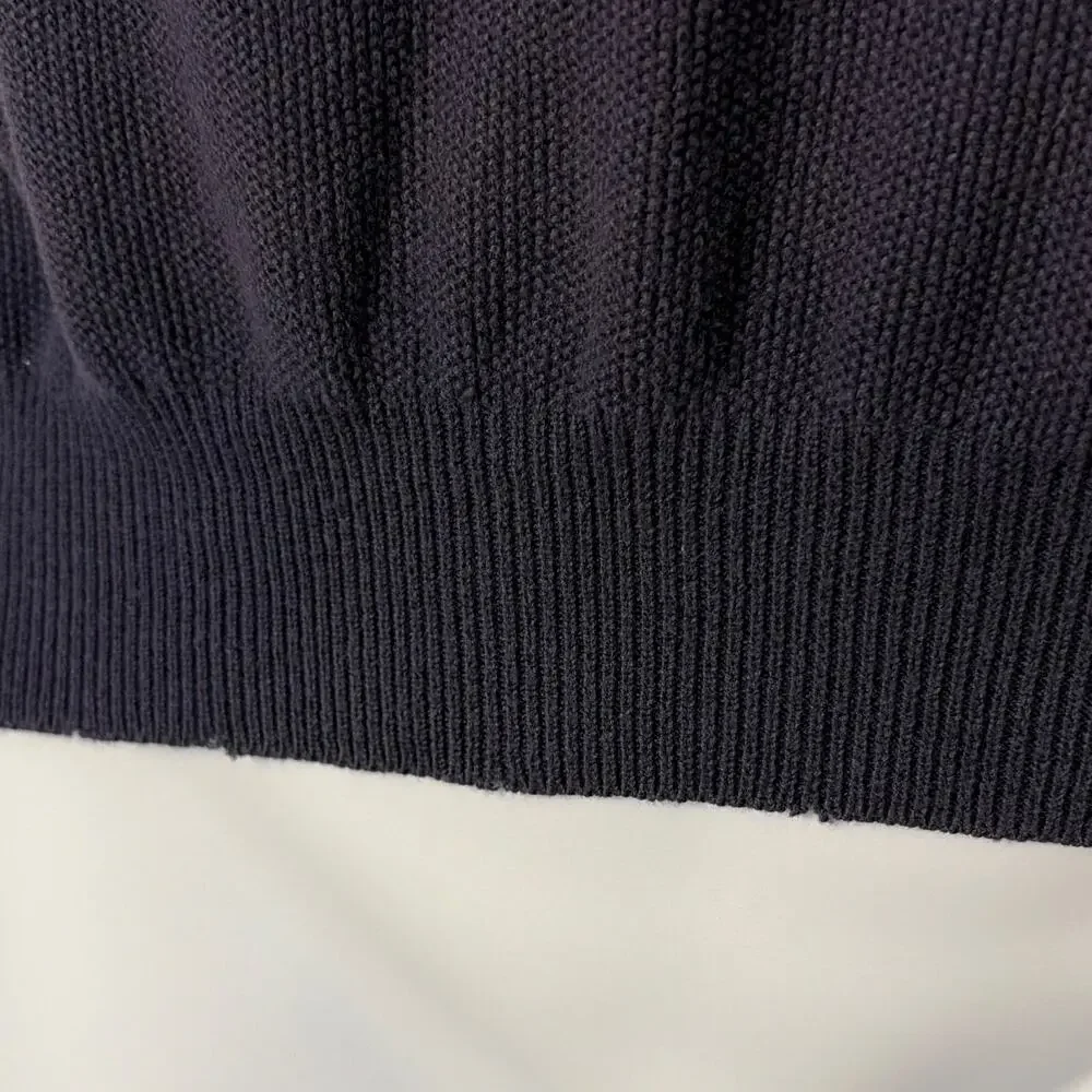 Lyle & Scott Navy Cotton Knit 1/4 Zip Mock Neck Sweater Vest Men's M